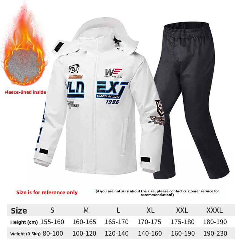 Motorcycle Gear White - Heren motorfiets regenjas pak ademend anti-regenbui
