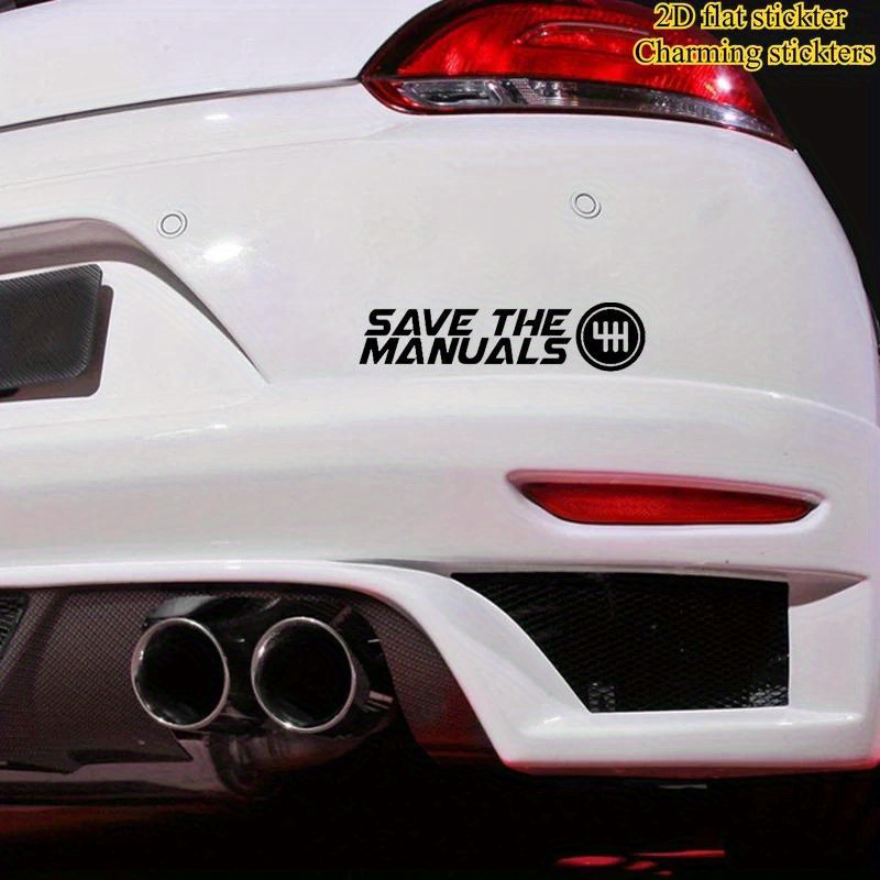 Motorcycle Gear White - 1Pc Save The Manuals Gear Vinyl