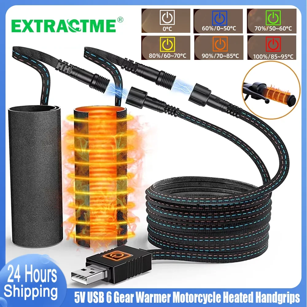 Motorcycle Gear Icon - Extractme Motorfiets Verwarmde Handgrepen 5V USB