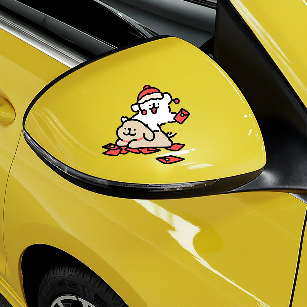 Motorcycle Gear Dogs - Cartoon puppy Maltese autosticker lijn hond