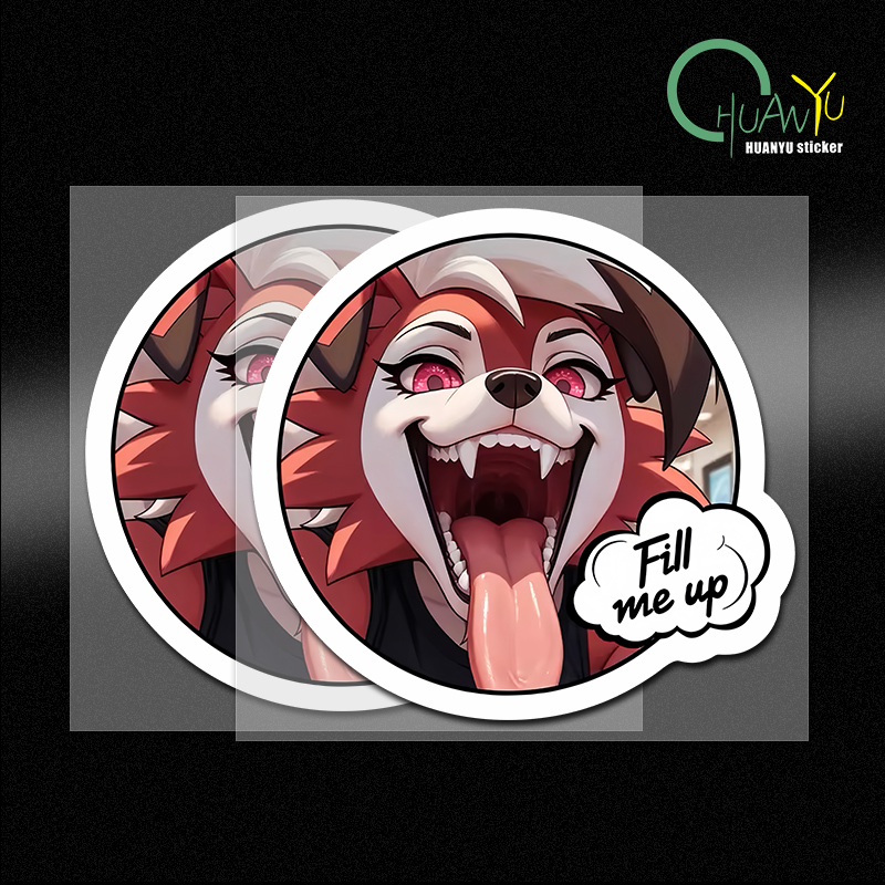 Motorcycle Gear Dogs - Autosticker vos hond hoofd gepersonaliseerde cartoon