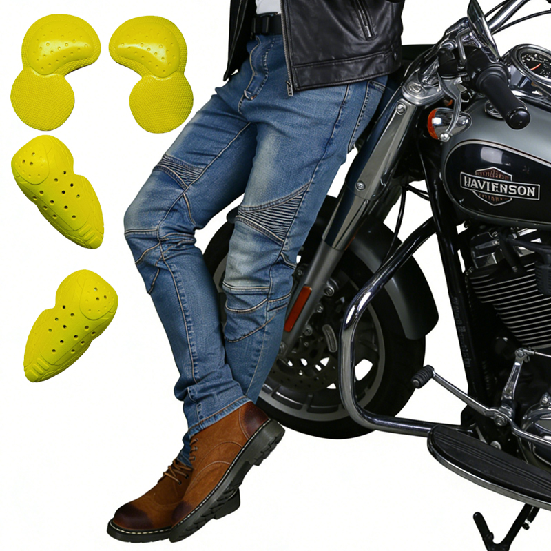 Motorcycle Wearing Gear - Motorjeans voor heren Blauwe crossmotorbroek Offroad-rijbroek